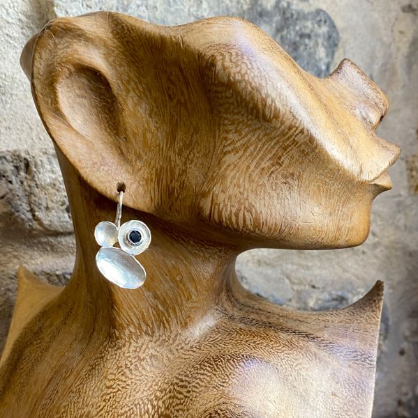 Orecchini Con Fatina In Argento 925 E Pietra Di Luna, Design Pavone E Quadrifoglio, Regalo Per Donna Con Custodia