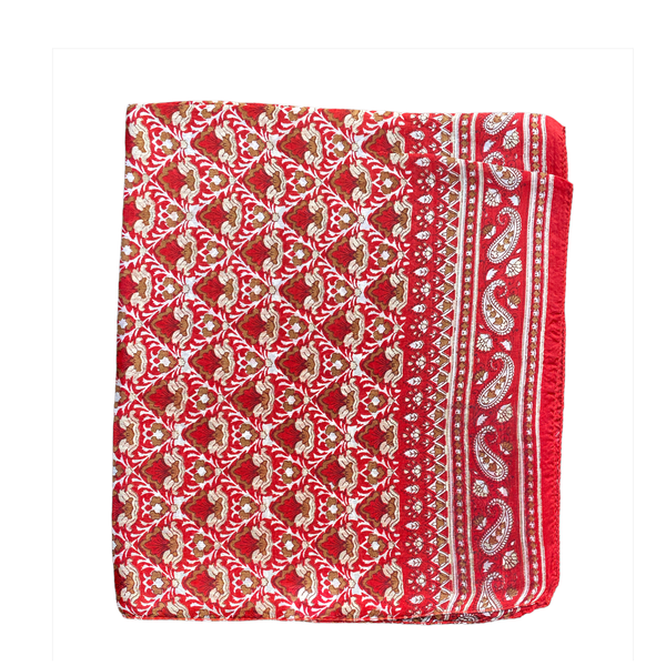 2. 100% silk scarf B-2023 red BRASS Workshop silk02