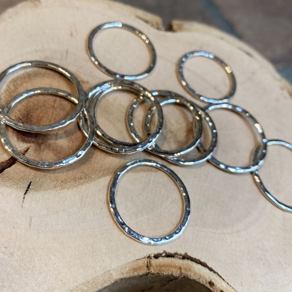 3. Hammered wedding ring 1 mm silver grey BRASS Workshop f23a13