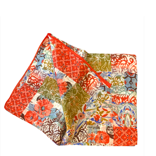 2. 100% silk scarf Q-2023 orange BRASS Workshop silk17