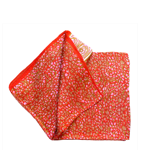 3. Foulard 100% seta S-2023 rosso BRASS Workshop silk20