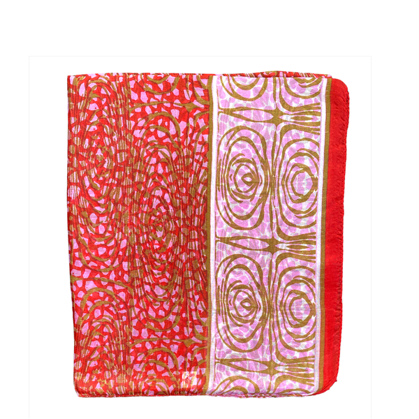 2. Foulard 100% seta S-2023 rosso BRASS Workshop silk20