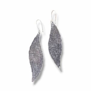 2. Foliage silver earrings silver gray