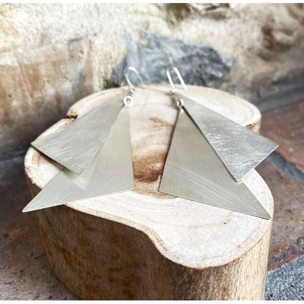 2. Orecchini doppia vela grigio argento BRASS Workshop f23or79