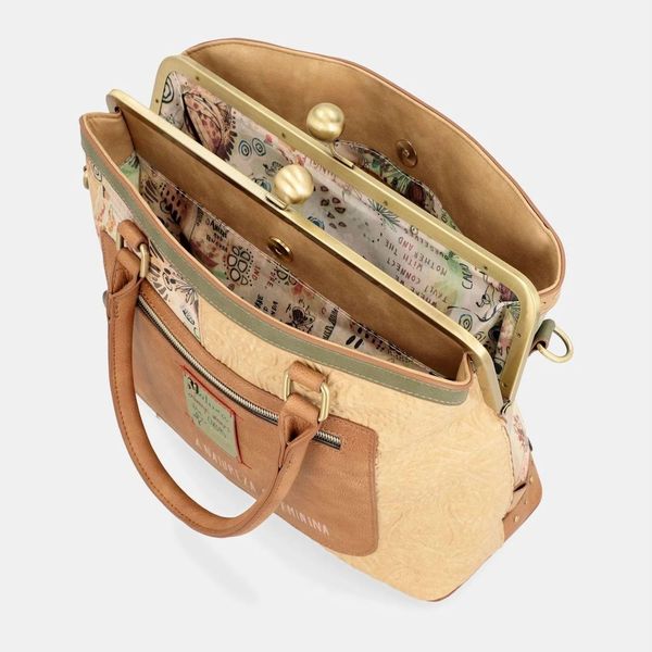 Organizer Per Borse In Feltro Beige: 30x16x17 Cm Con Scomparti Multipli E Cerniera - Rimovibile - 6