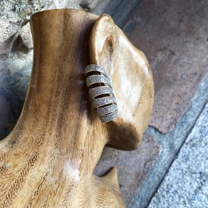 Wraparound granulated earrings burnished BRASS Workshop