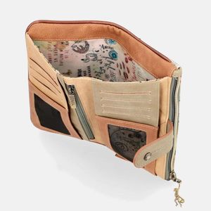 1. Portafogli flessibile RFID Anekke Farfalle beige