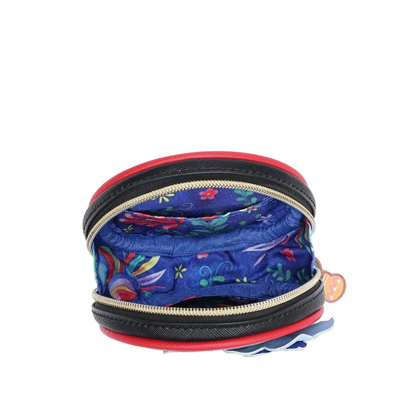 Portamonete Thirty-One Rotondo Con Zip E Fiore Rosso - Nuovo Con Etichette