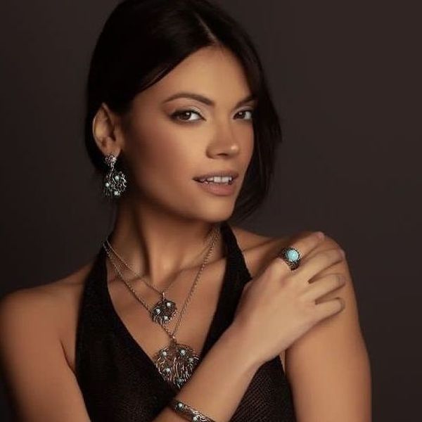 Anello Zia In Argento Sterling Fatto A Mano: Turchese Della Bella - Foto 11