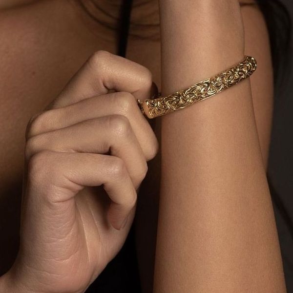 2. Byzantine semi-circle bracelet gold Suali Gioielli bm2625