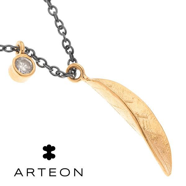 1. Collana foglia con zircone oro Arteon 32257-046