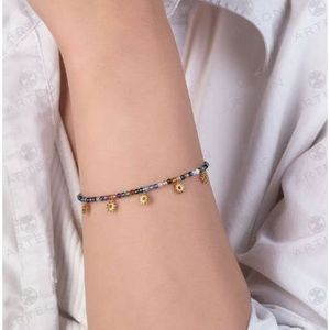 2. Bracciale perline multicolore con "sole" pendenti multicolore