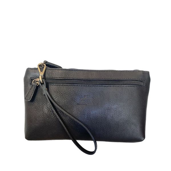 Clutch bag leather black BRASS Workshop