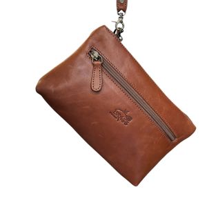 Clutch bag leather brown BRASS Workshop