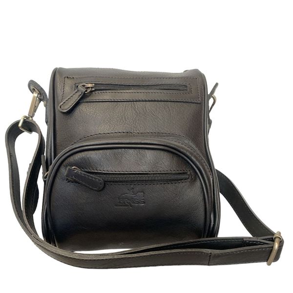 1. Borsa tracolla con tasca esterna nero BRASS Workshop tr667