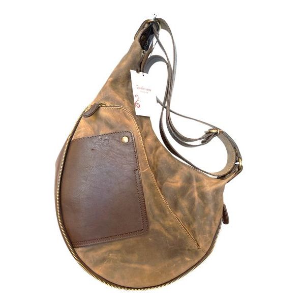 Half-moon one-shoulder bag brown BRASS Workshop tr866