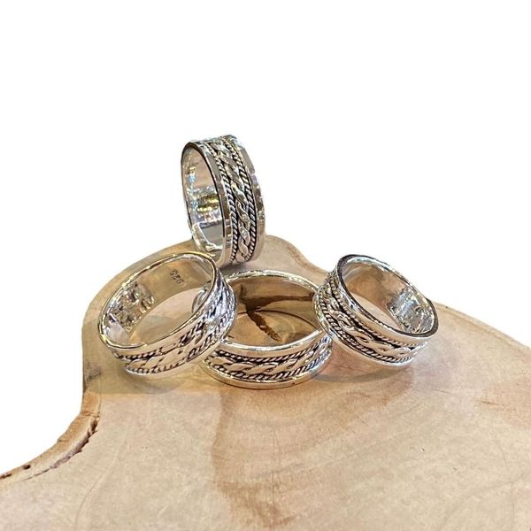 2. Flat ring with 8 mm braid silver grey BRASS Workshop f23a24