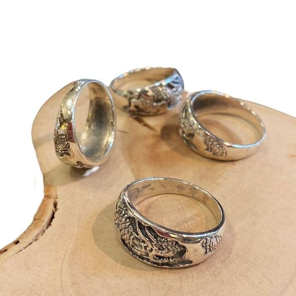 3. Dragons silver ring silver grey BRASS Workshop f23a28