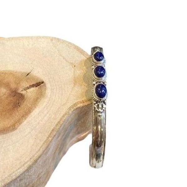 4. Bracciale rigido tris di lapislazzuli blu BRASS Workshop bar54