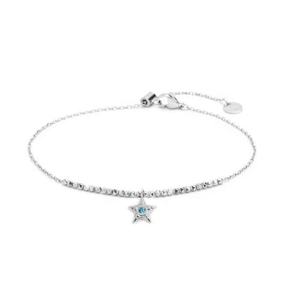 Cavigliera Boho Star In Acciaio Placcato Oro 18kt Con Zircone | Gioiello Donna Lunghezza Regolabile 21+3,5 Cm - 2