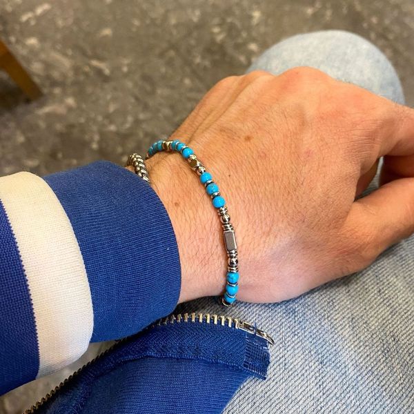 3. Bracciale sfere e cubi celeste LOTUS Style ls2308-2