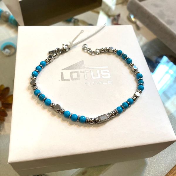 2. Bracciale sfere e cubi celeste LOTUS Style ls2308-2
