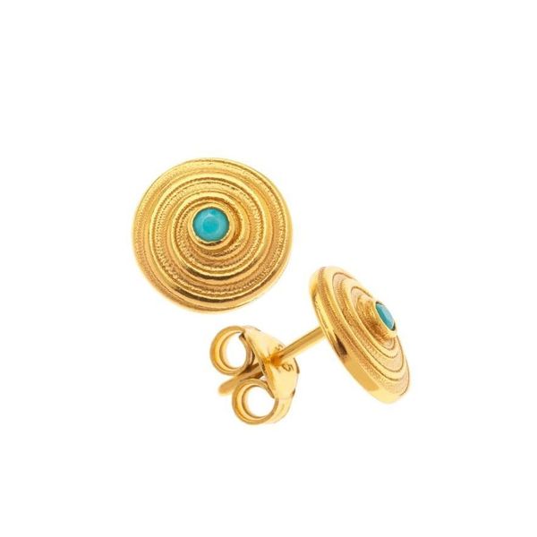 1. Round spiral earrings with turquoise gold Arteon 51176-000
