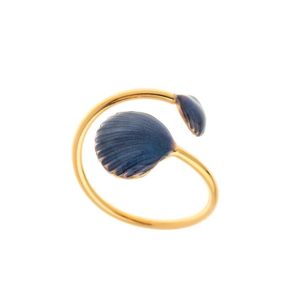 Anello a conchiglia placcato argento antico: gioielli da spiaggia boho regolabili - Italia Anello a conchiglia placcato argento antico: gioielli da spiaggia boho regolabili - Italia