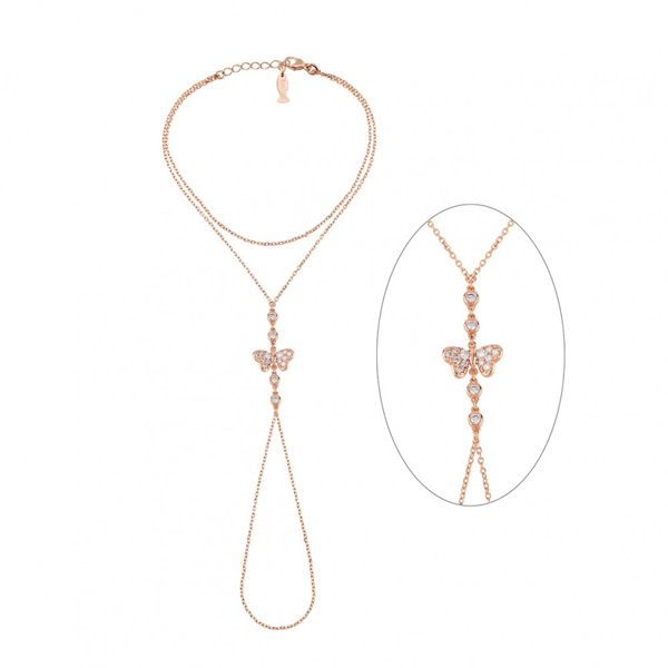 1. Butterfly sterling silver shahmaran rosegold Kurshuni Gioielli kd281-900