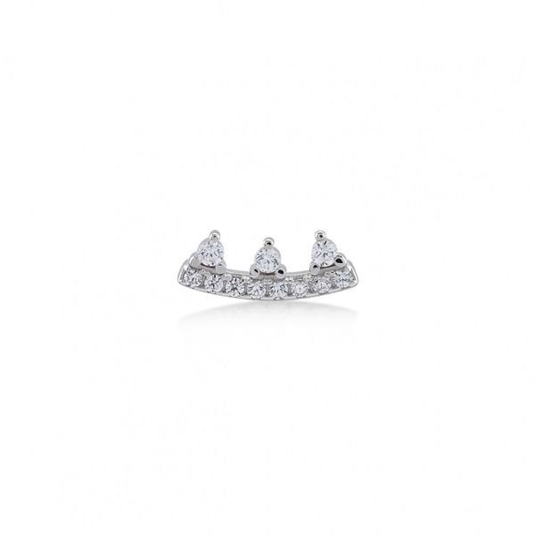 1. Orecchino singolo corona grigio argento Kurshuni Gioielli kr957-3s