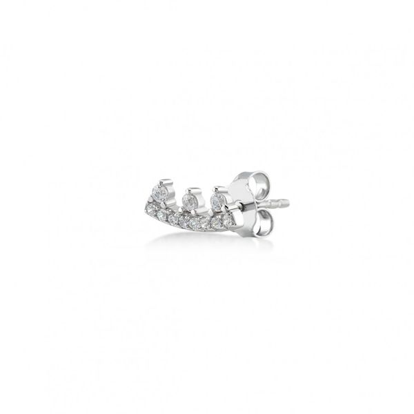 2. Orecchino singolo corona grigio argento Kurshuni Gioielli kr957-3s