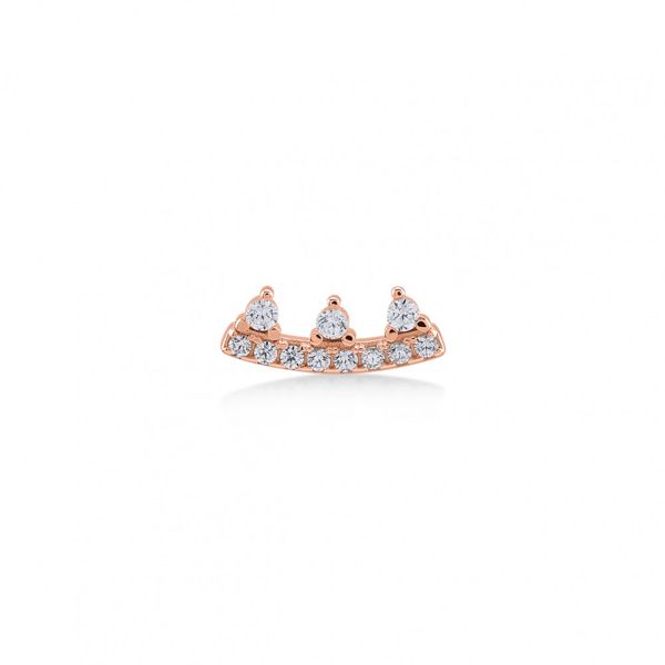 1. Orecchino singolo corona rosato Kurshuni Gioielli kr957-3s