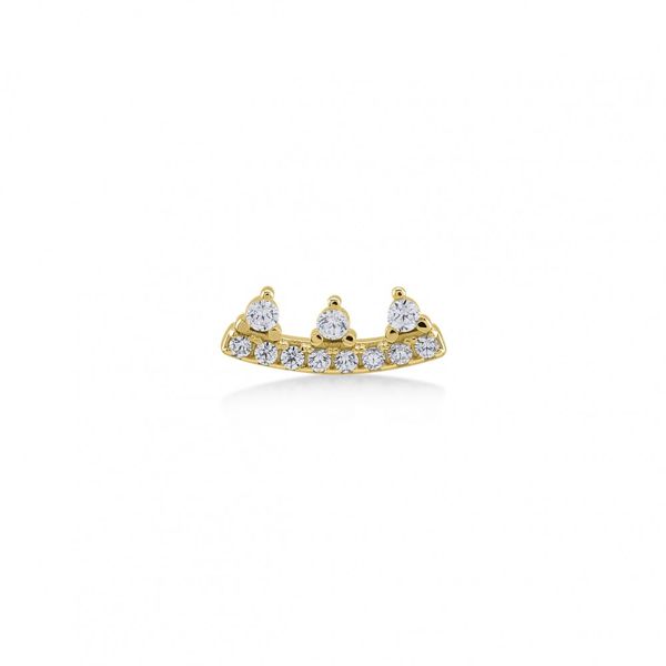 1. Orecchino singolo corona oro Kurshuni Gioielli kr957-3s