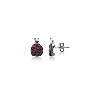 Ladybug sterling silver earrings red Kurshuni Gioielli