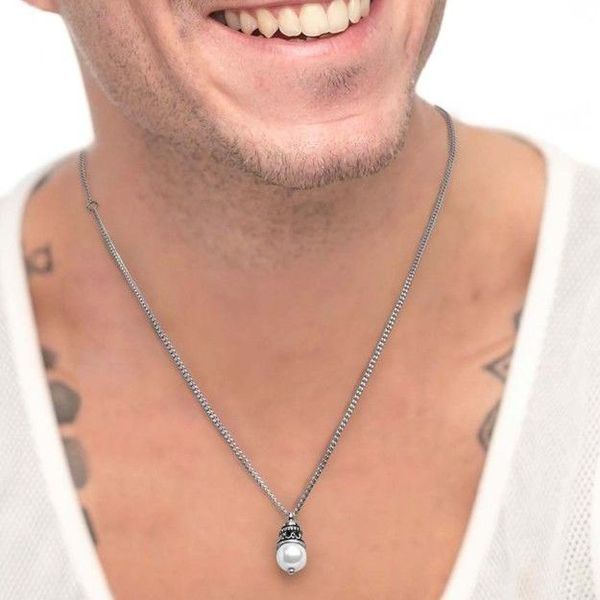 1. Collana catena grumetta con pendente bianco Marlù Gioielli 13cn042