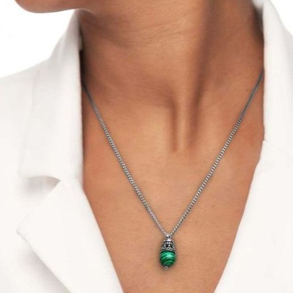 1. Collana catena grumetta con pendente verde Marlù Gioielli 13cn042