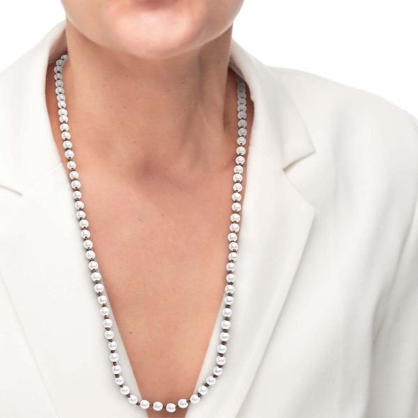 4. Cord necklace with leather white Marlù Gioielli 13co049-w