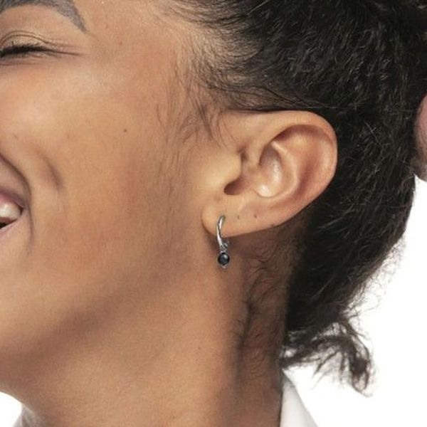 1. Orecchini cerchio con sfera pendente nero Marlù Gioielli 13or020