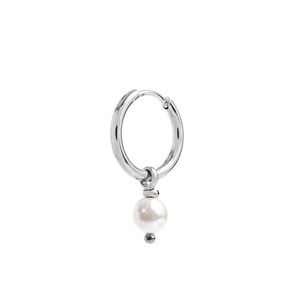 Hoop earrings with pendant sphere white Marlù Gioielli