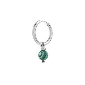 2. Orecchini cerchio con sfera pendente verde