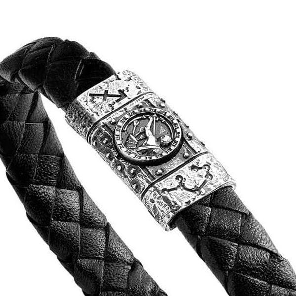 2. Bracciale pelle Sagittario nero ELLIUS Jewelry r1186