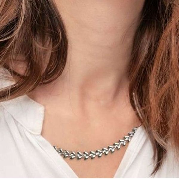 1. Chevorn chain necklace steel grey Marlù Gioielli 18cn104