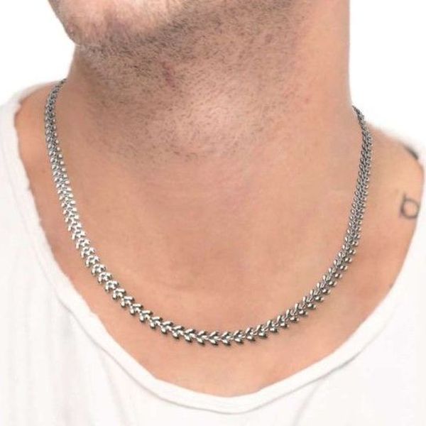 2. Chevorn chain necklace steel grey Marlù Gioielli 18cn104