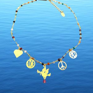Peace, choker necklace multicolored Barbara Burgio