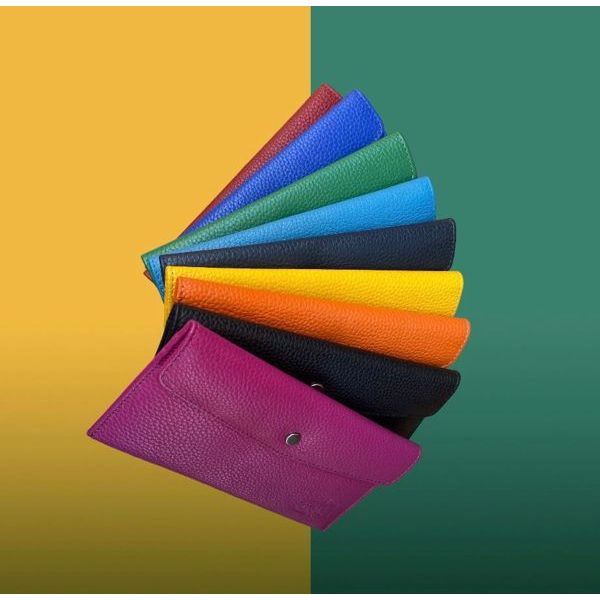 2. Leather card holder and banknotes fuchsia BRASS Workshop do6608
