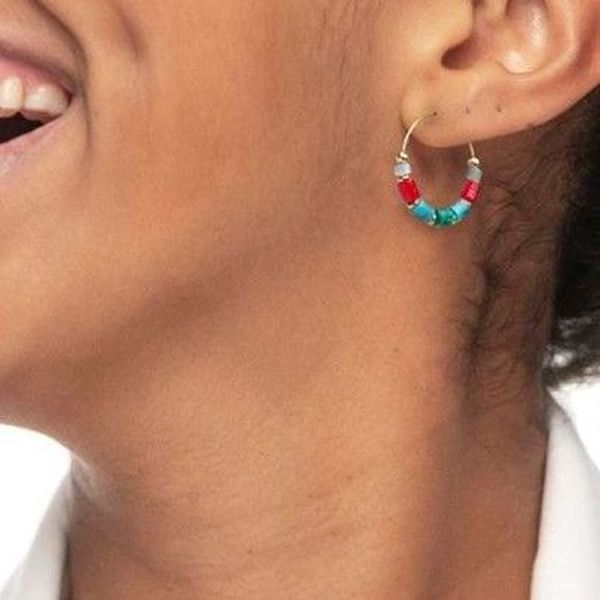 1. Multicolor rondelle single earring gold Marlù Gioielli 18or096-rgb