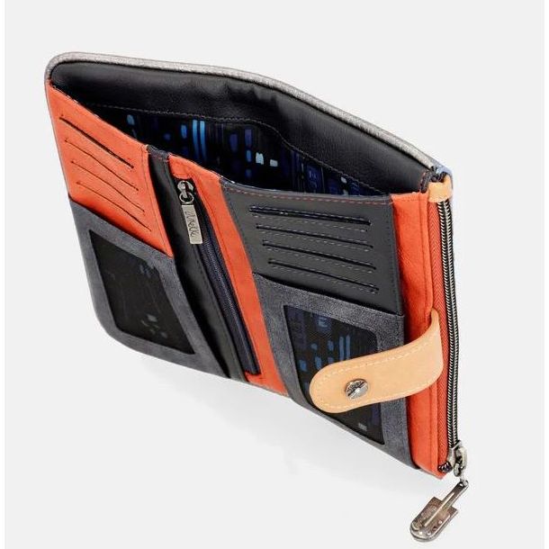 Portafoglio Medio Anekke Con Protezione RFID, Chiusura Cerniera, 14x10x3 Cm, Collezione Atelier
