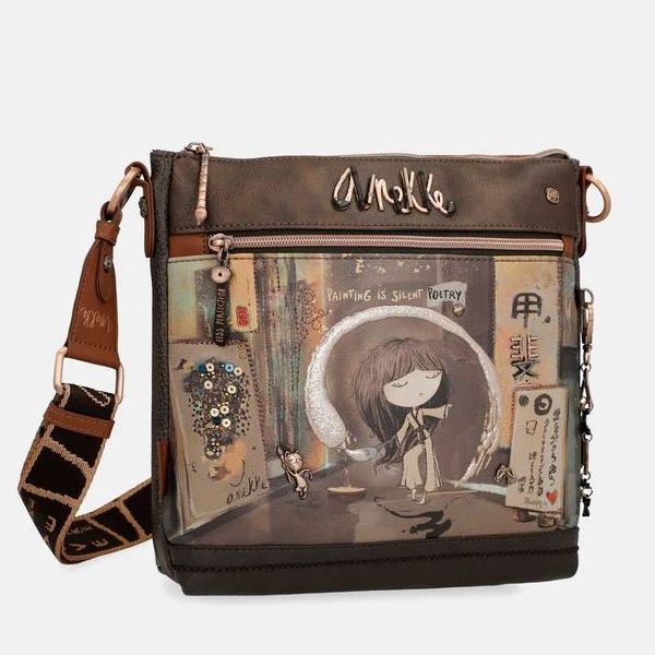 Borsa A Tracolla Grande Anekke Alma - Multicolore Marrone/terracotta, 31,5x24x12,5 Cm, In Poliuretano - 3