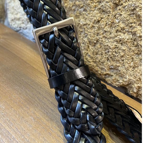 4. Cintura spiga 3,5 cm Nero BRASS Workshop cisp01