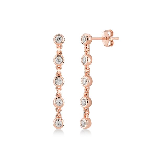1. Glint 2, sterling silver earrings rosegold Kurshuni Gioielli kr204k-31